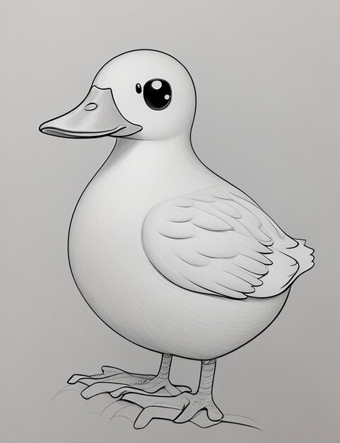 Dessin d'un canard pour enfants à colorier