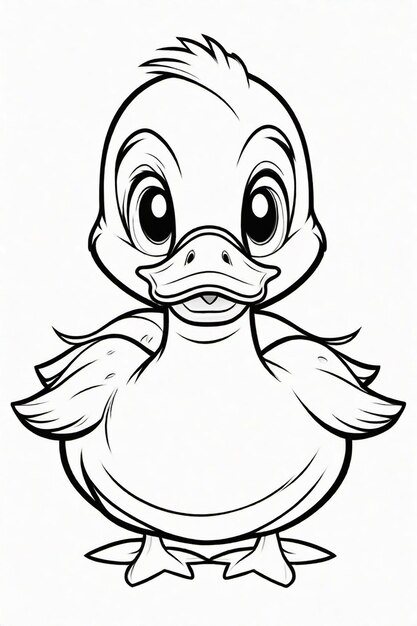 Photo dessin d'un canard pour enfants à colorier