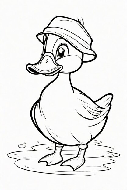 Dessin d'un canard pour enfants à colorier