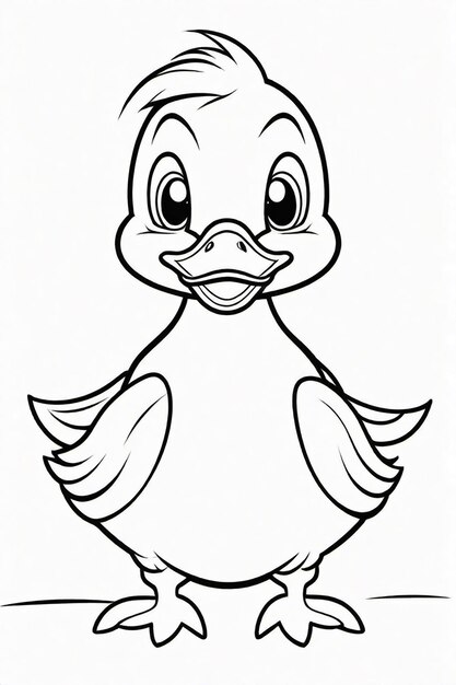 Photo dessin d'un canard pour enfants à colorier