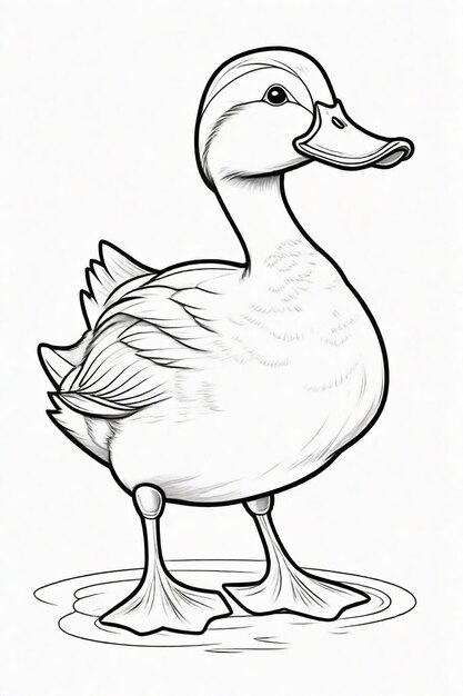 Photo dessin d'un canard pour enfants à colorier