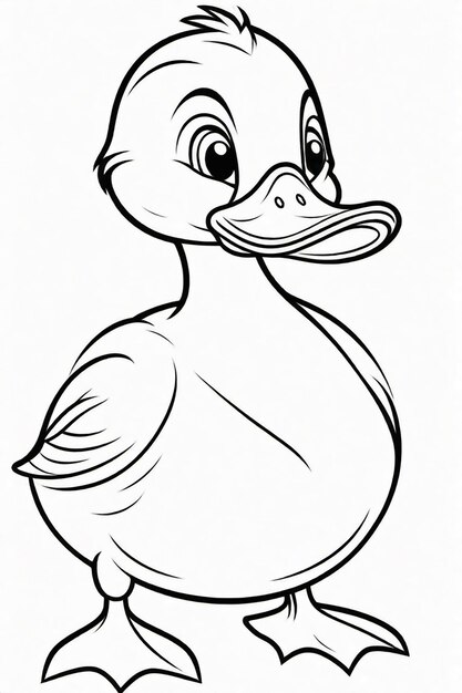 Dessin d'un canard pour enfants à colorier