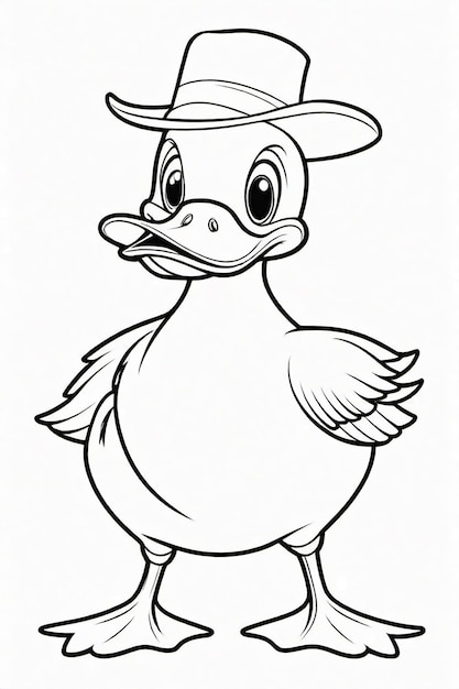 Photo dessin d'un canard pour enfants à colorier