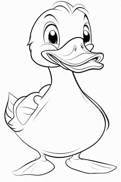 Dessin d'un canard pour enfants à colorier