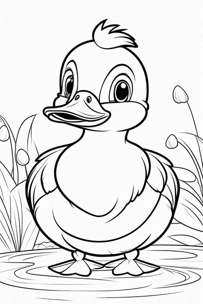 Dessin d'un canard pour enfants à colorier