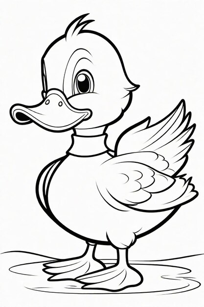 Dessin d'un canard pour enfants à colorier