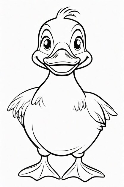 Photo dessin d'un canard pour enfants à colorier