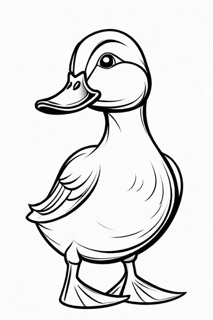 Photo dessin d'un canard pour enfants à colorier