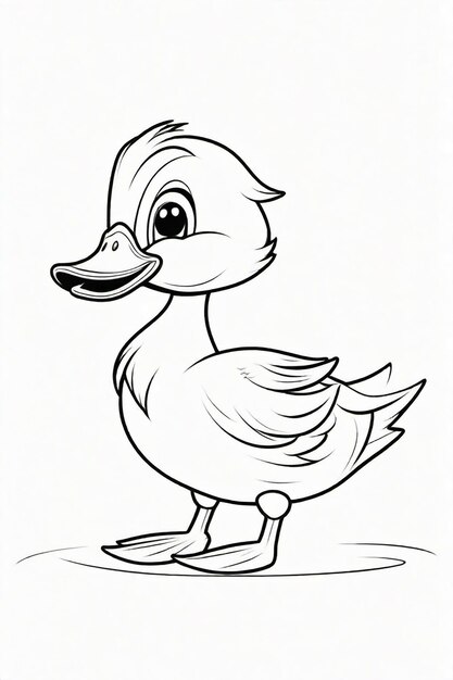 Photo dessin d'un canard pour enfants à colorier