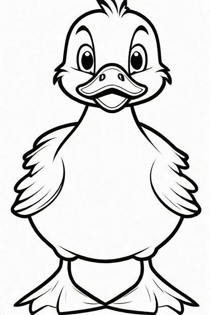 Photo dessin d'un canard pour enfants à colorier