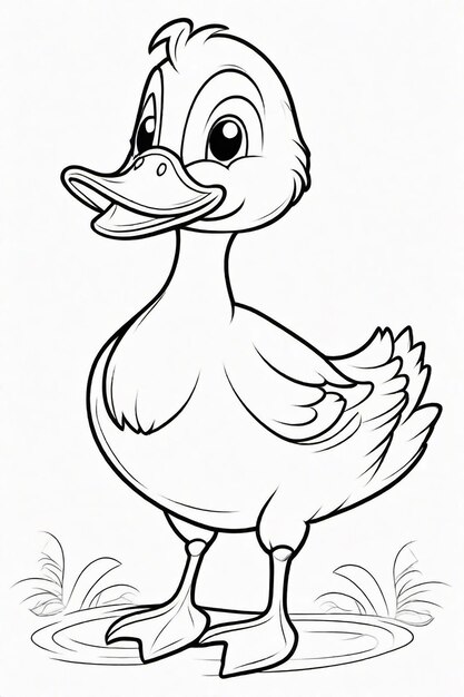 Dessin d'un canard pour enfants à colorier