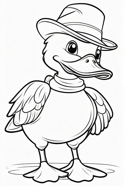 Dessin d'un canard pour enfants à colorier