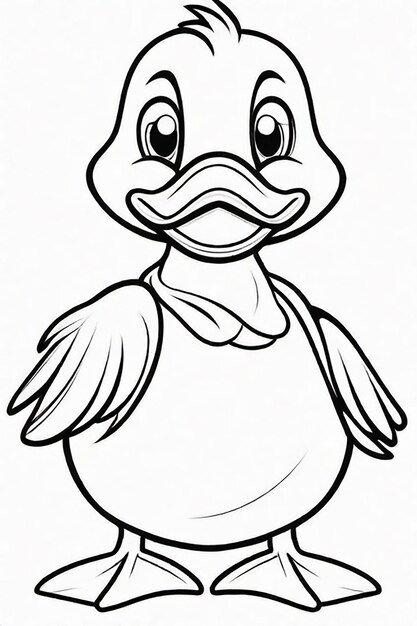 Dessin d'un canard pour enfants à colorier