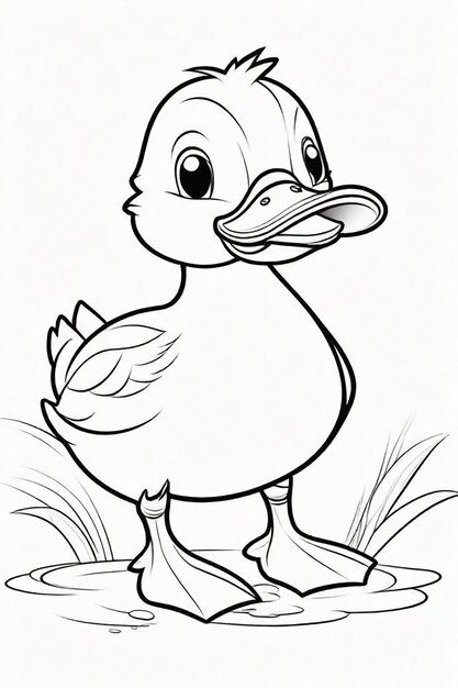 Dessin d'un canard pour enfants à colorier