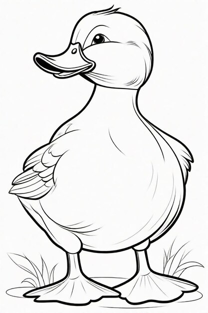 Photo dessin d'un canard pour enfants à colorier