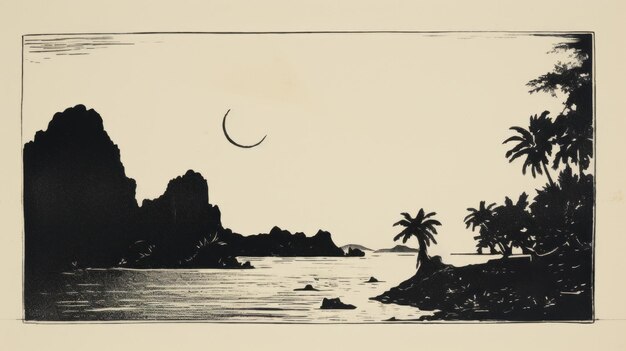 Photo dessin de carte postale vintage avec illustration des îles du mexique