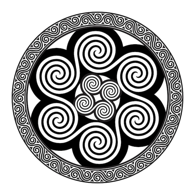 dessin celtique spirale soleil celtique