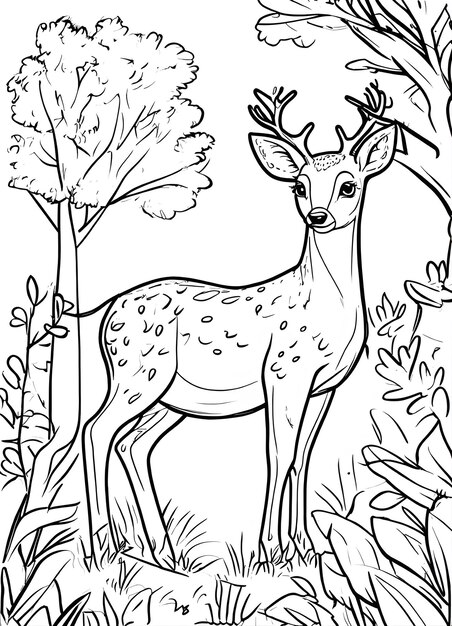 Photo un dessin d'un cerf avec un cerf dessiné dessus