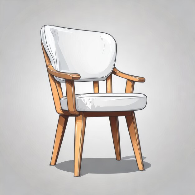 un dessin d'une chaise avec un dos blanc qui dit " une chaise "