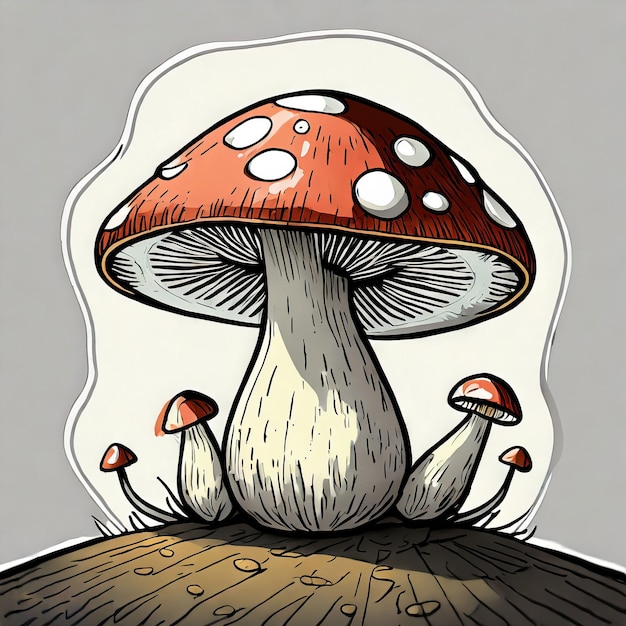 Le dessin des champignons