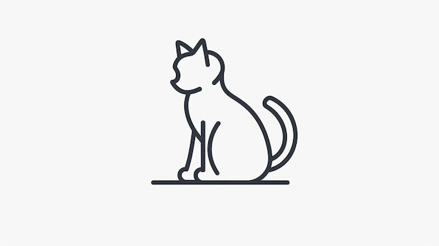 un dessin d'un chat sur un fond blanc avec un dessin de chat