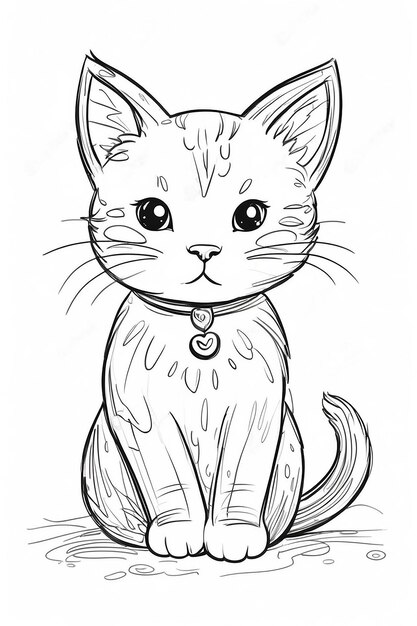 Photo dessin de chat mignon