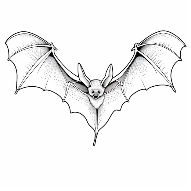 Photo un dessin d'une chauve-souris avec une longue aile et un petit nez