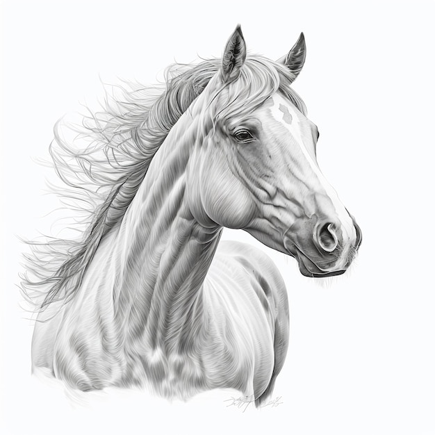 Un dessin d'un cheval