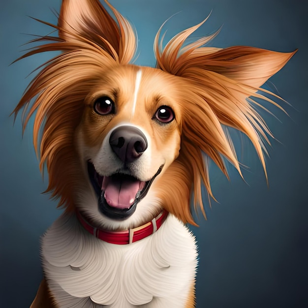 Un dessin d'un chien avec un collier qui dit j'aime les chiens