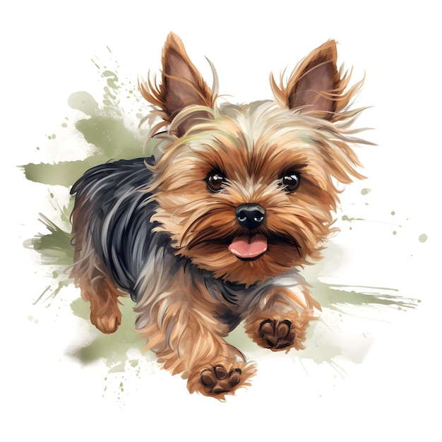 Un dessin d'un chien nommé yorkshire terrier.