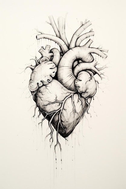 Photo un dessin d'un coeur avec le mot os dessus