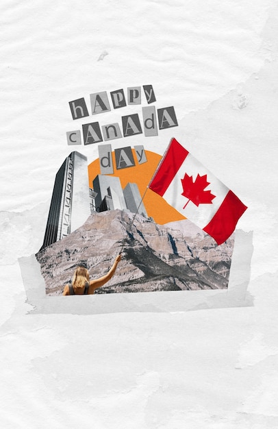 Photo un dessin de collage pour la fête du canada