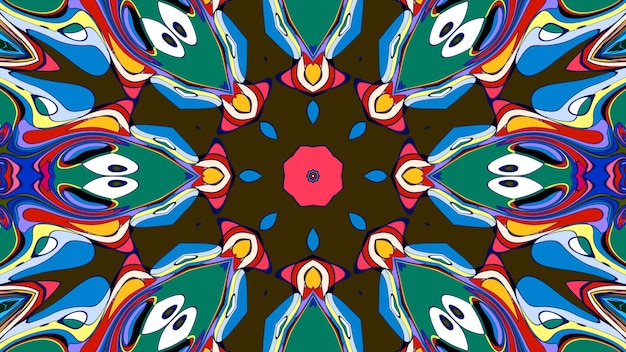 un dessin coloré avec un motif de fleurs