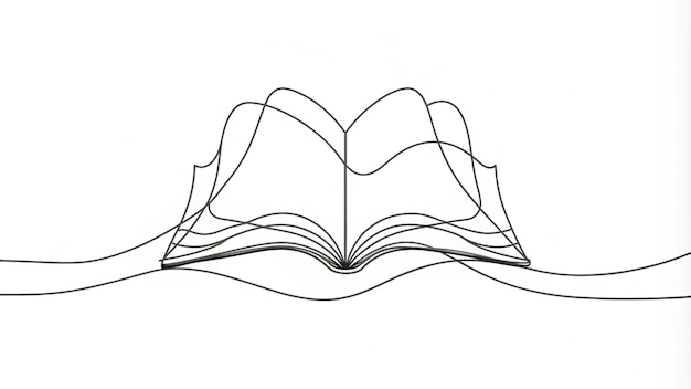Dessin continu d'un livre pour des projets d'art créatif et des promotions de librairies