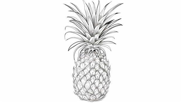 un dessin de contour d'un fruit d'ananas pour un livre de dessin pour enfants