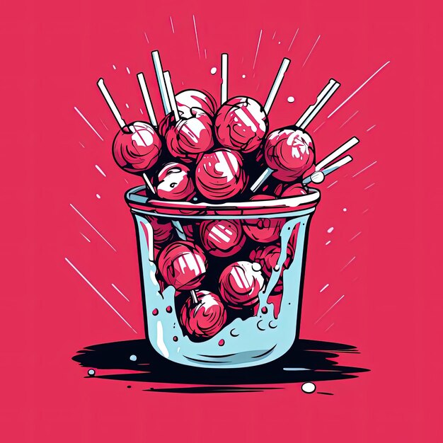 un dessin de contour de ce qui semble être des bonbons dans le style de l'art simpliste