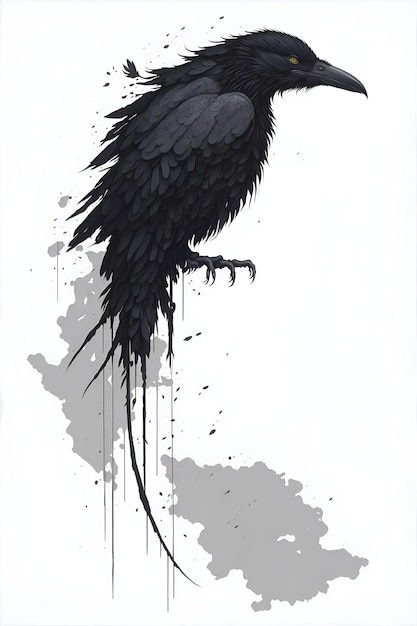 Photo dessin de corbeau noir