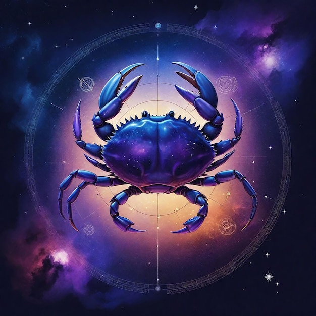 un dessin d'un crabe avec un fond violet avec le mot crabe dessus