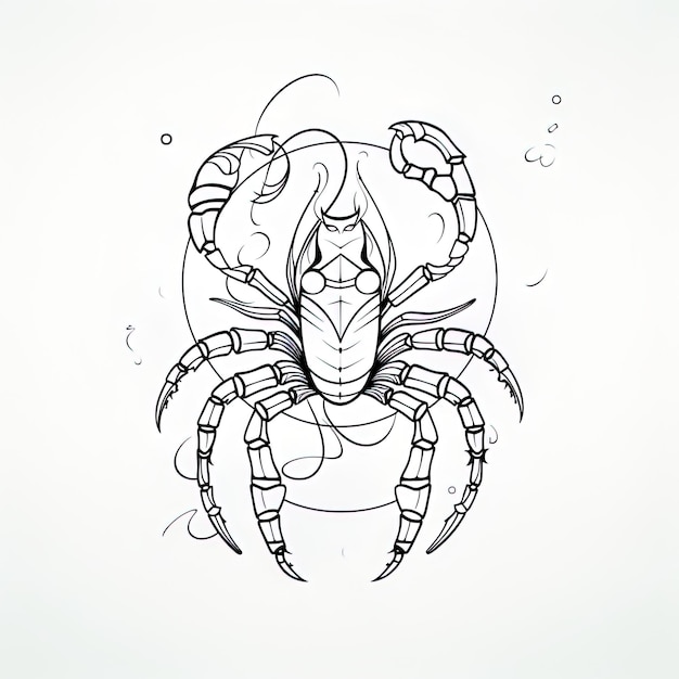 Photo un dessin d'un crabe avec un masque dessus