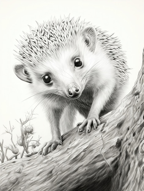 Dessin à crayon dessin d'animal en tenrec