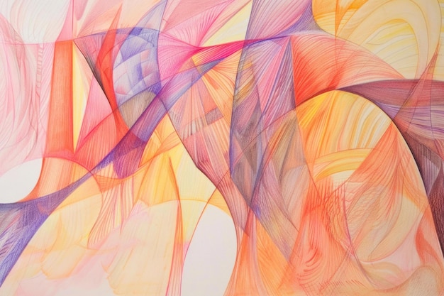 Photo dessin à crayon d'imitation de fond abstrait coloré en couleurs orange-violet