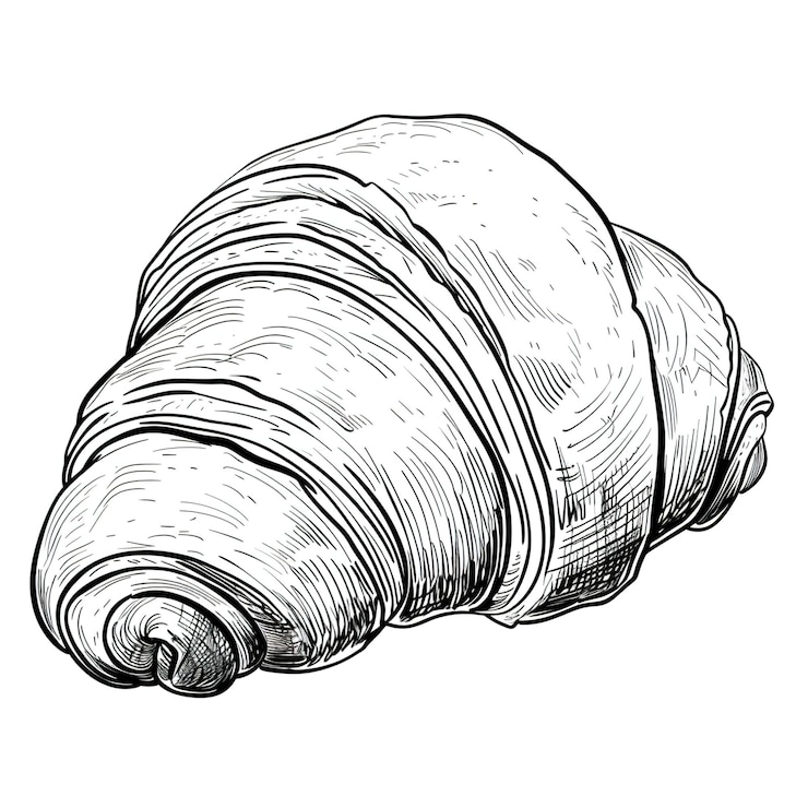 Photo un dessin d'un croissant avec un dessin de croissant