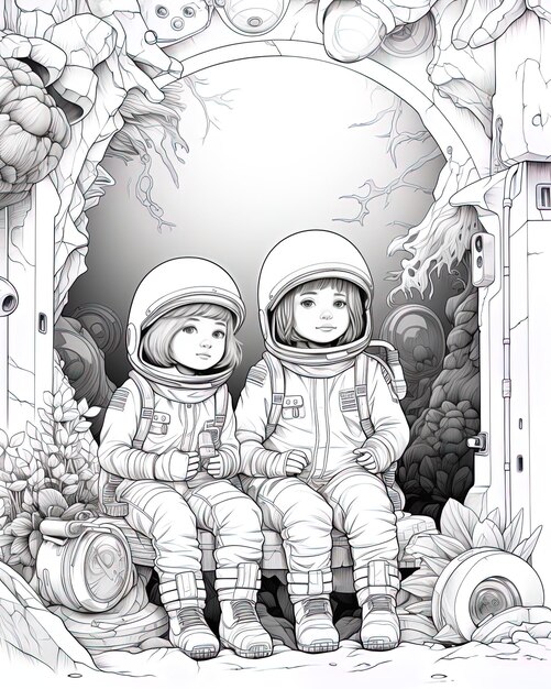 un dessin de deux astronautes et l'un est appelé astronaute