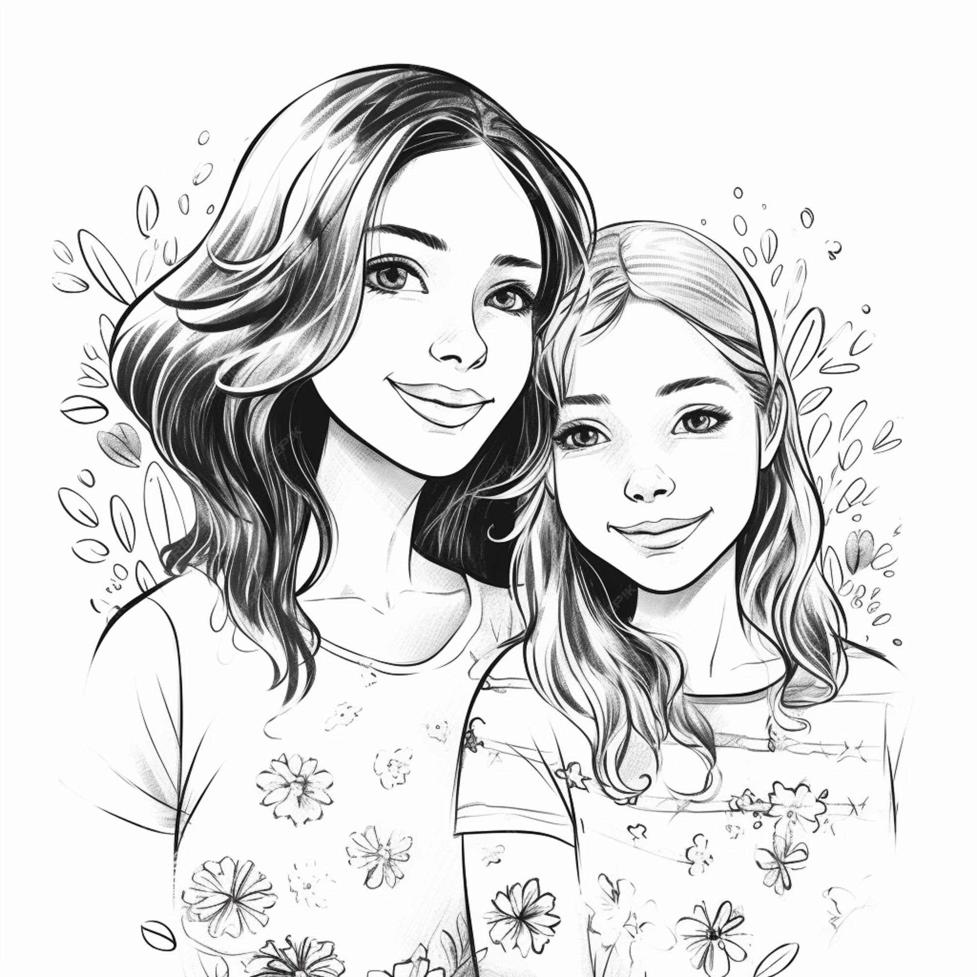 Dessin Meilleure Amie Noir Et Blanc Page 14 | Images de Meilleur Amie Dessin – Téléchargement gratuit sur Freepik