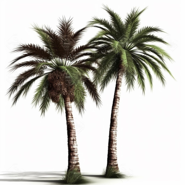 Un dessin de deux palmiers avec le mot palm dessus.