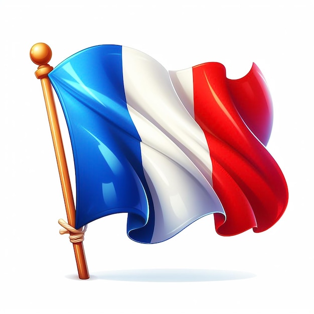 Dessin du drapeau français flottant dans le vent généré par l'IA