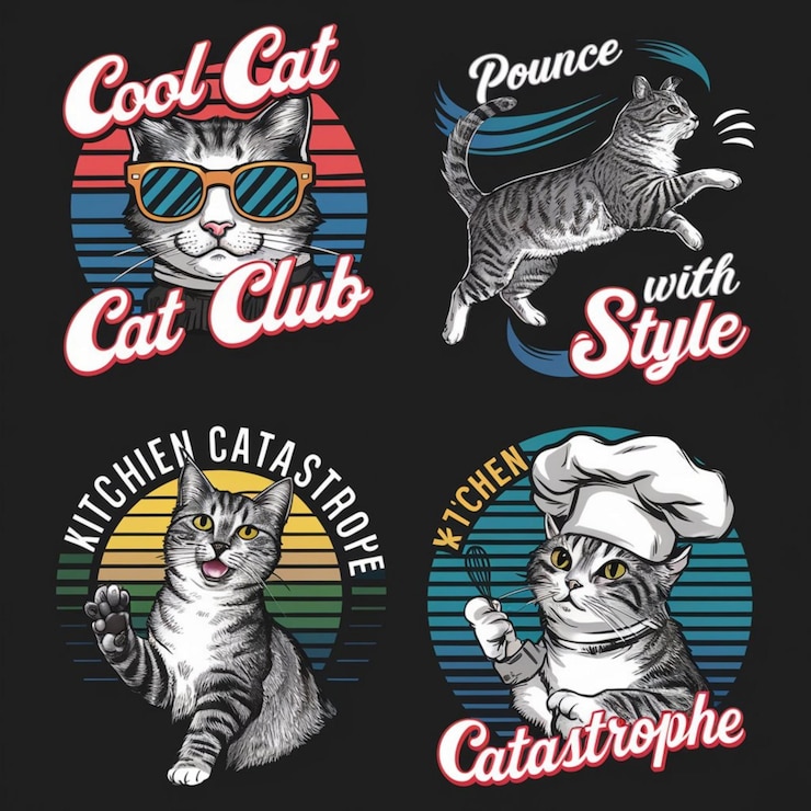 Photo le dessin du t-shirt du chat