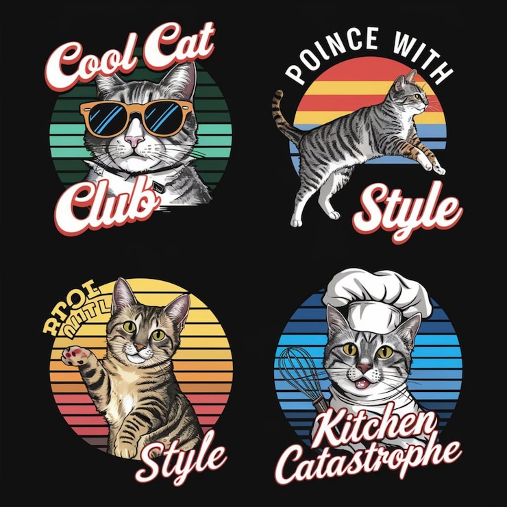 Photo le dessin du t-shirt du chat