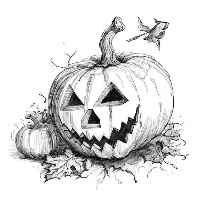 Photo un dessin effrayant d'halloween