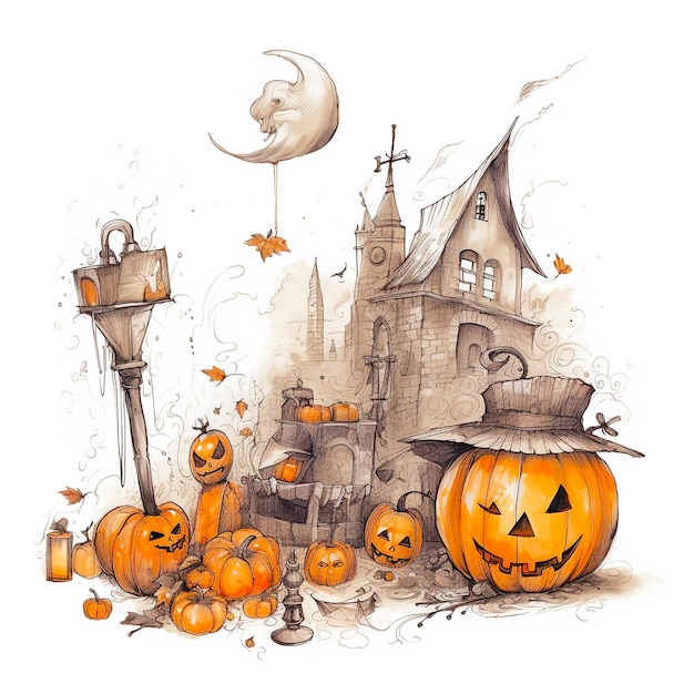 Un dessin effrayant d'Halloween